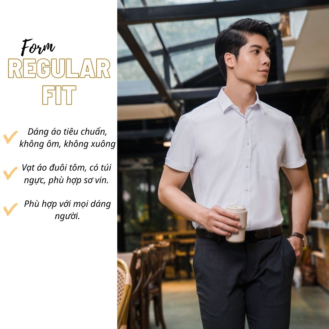 OWEN - Áo sơ mi trắng ngắn tay Owen chất sồi 22752/22753 Slimfit - Regularfit