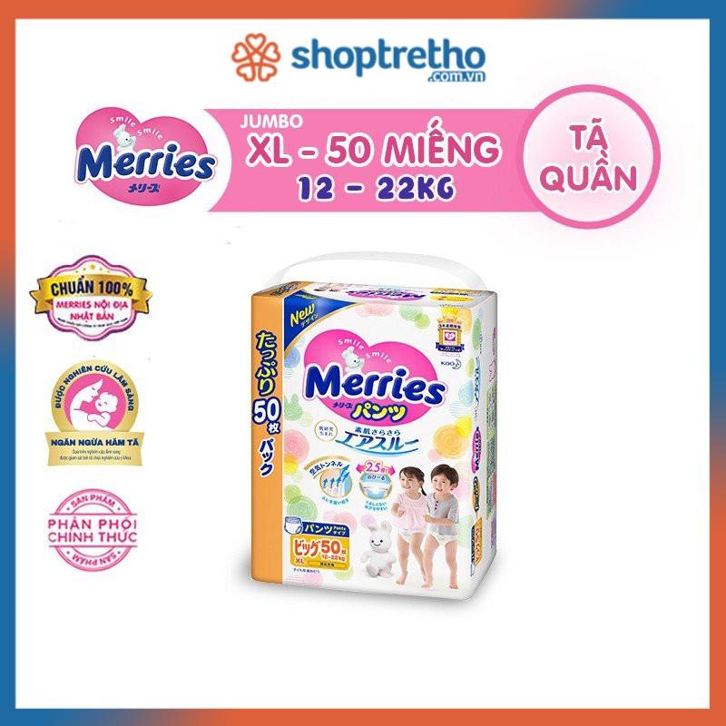 Bỉm quần Merries Jumbo XL50 (cho bé từ 12-22kg)