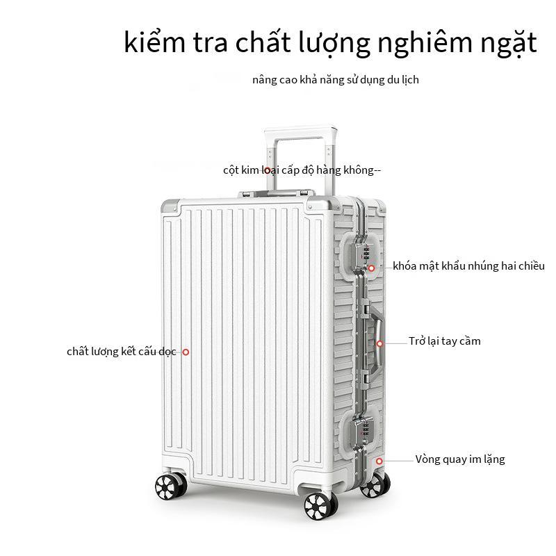 Đảm bảo chất lượng vali nữ 20 inch lưới ins đỏ đơn giản đồng màu lên máy bay hộp mật khẩu khung nhôm dày xe đẩy trường hợp nam 24 inch