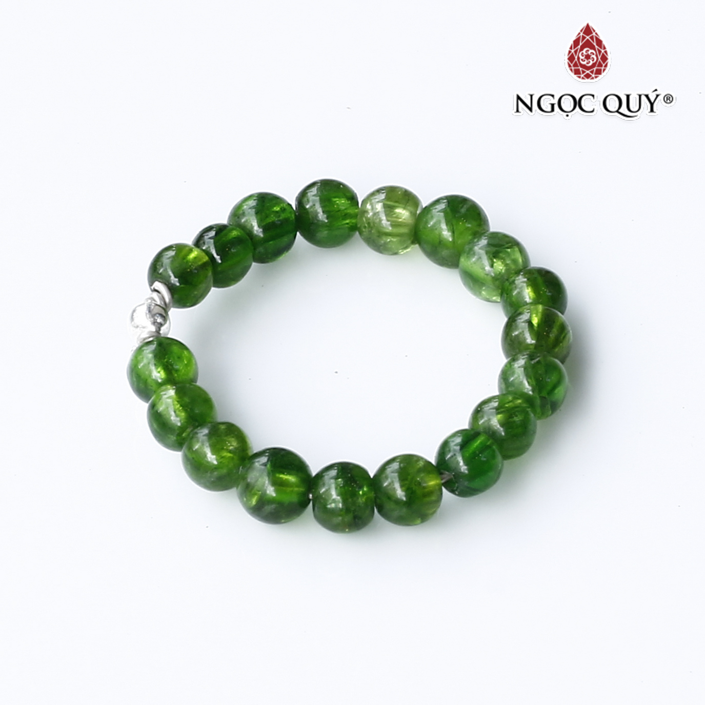 Nhẫn đá diopside lõi bạc mệnh hỏa mộc - Ngọc Quý Gemstones