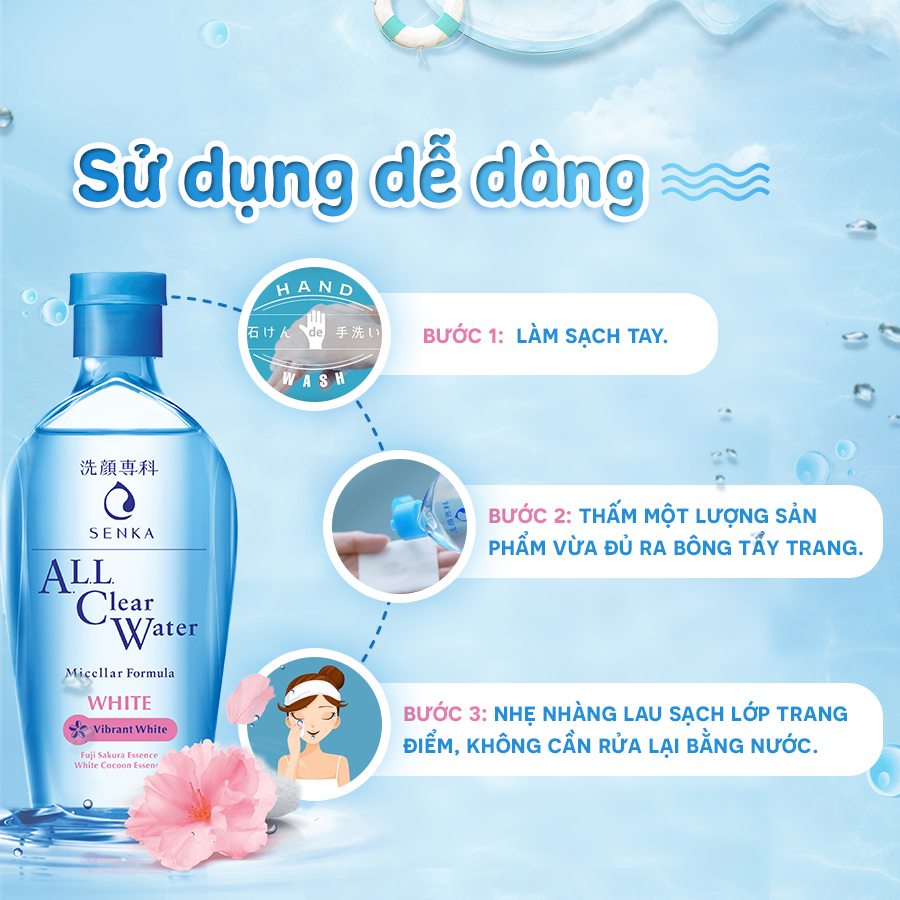 Nước tẩy trang Senka dưỡng trắng 230ml