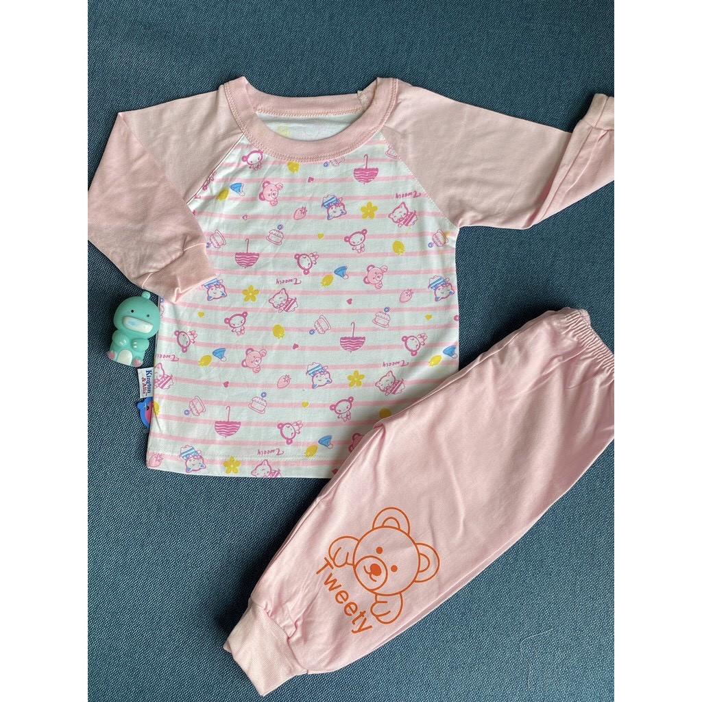 Đồ bộ cotton tay dài bo bé trai, bé gái