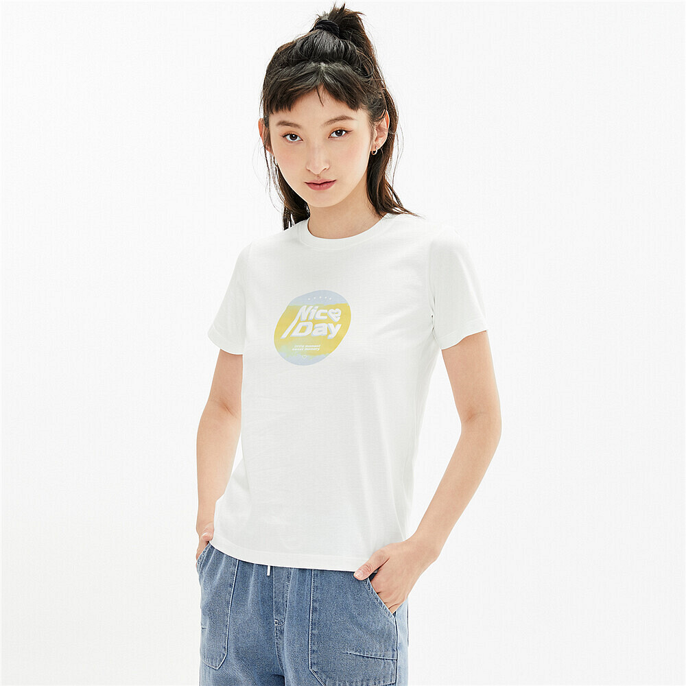 Áo thun in hình ngắn tay nữ Giordano 05391205