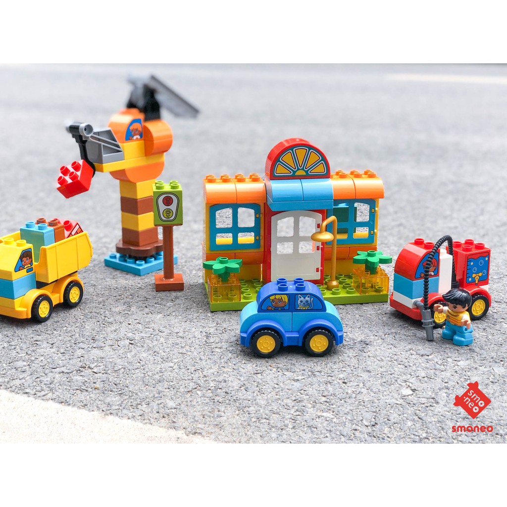 Bộ đồ chơi lắp ghép Smoneo Lego Duplo phương tiện cứu hộ giao thông - 68 mảnh ghép Toyshouse - 77004