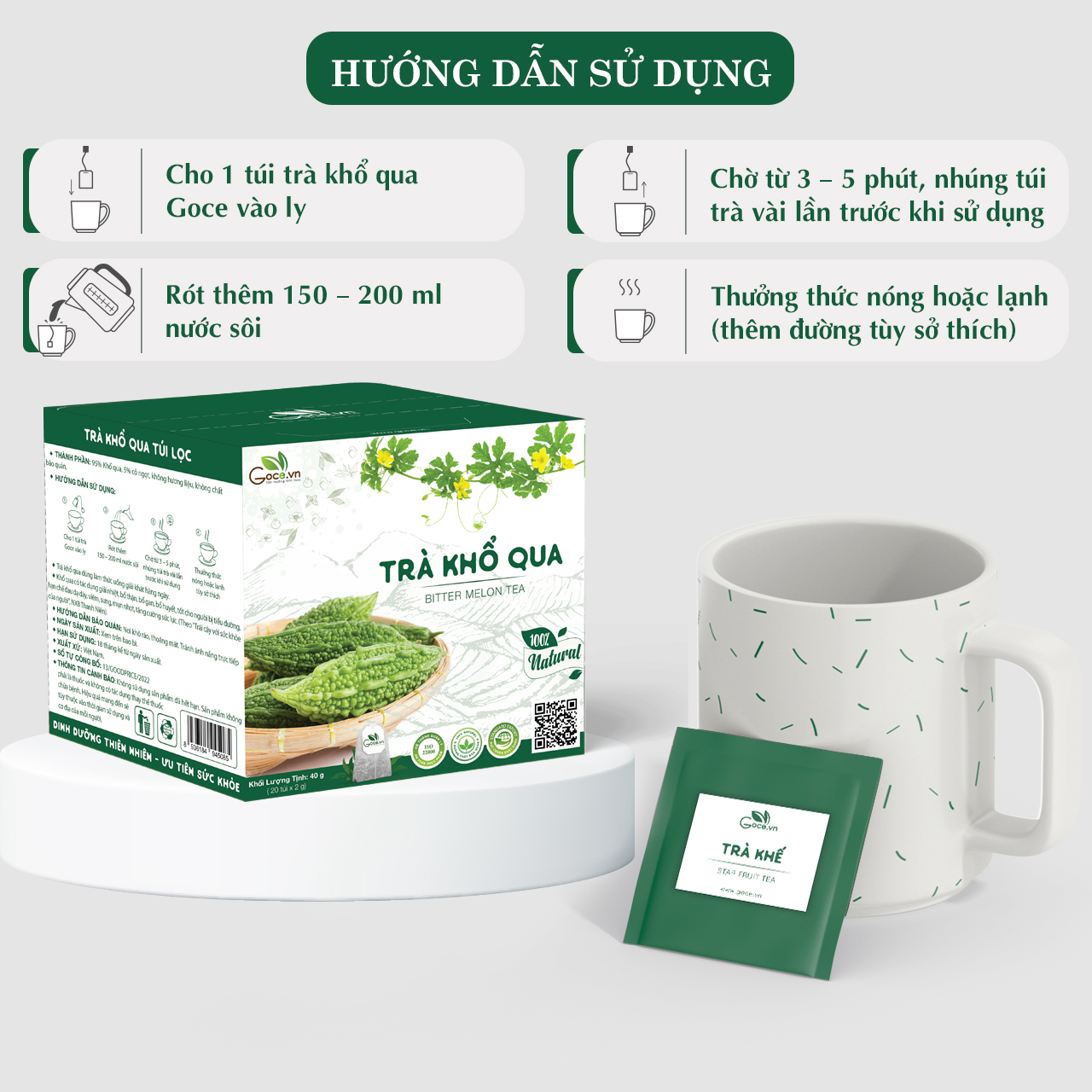 Trà khổ qua túi lọc Goce