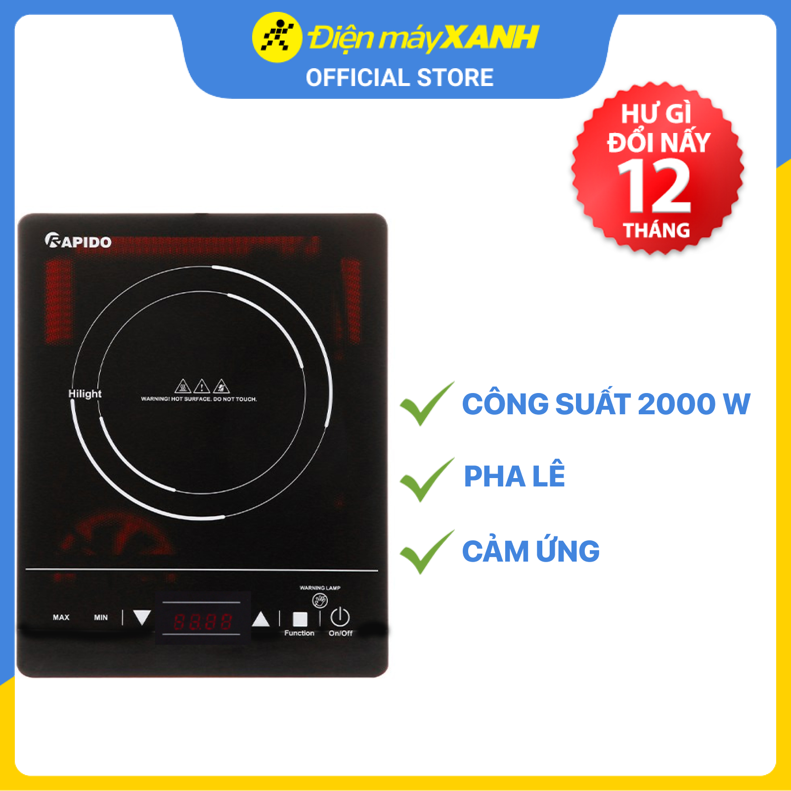 Bếp hồng ngoại Rapido RC2000ES - Hàng chính hãng