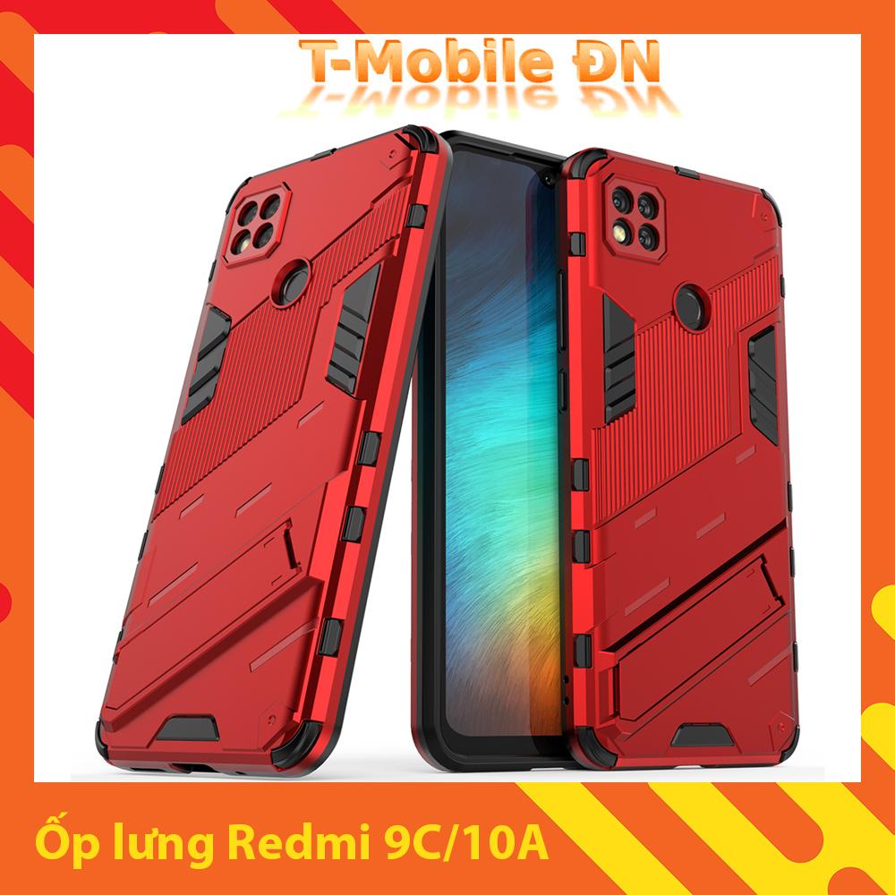 Ốp lưng cho Xiaomi Redmi 9C 10A, Ốp chống sốc Iron Man PUNK cao cấp kèm giá đỡ cho Redmi 10A 9C