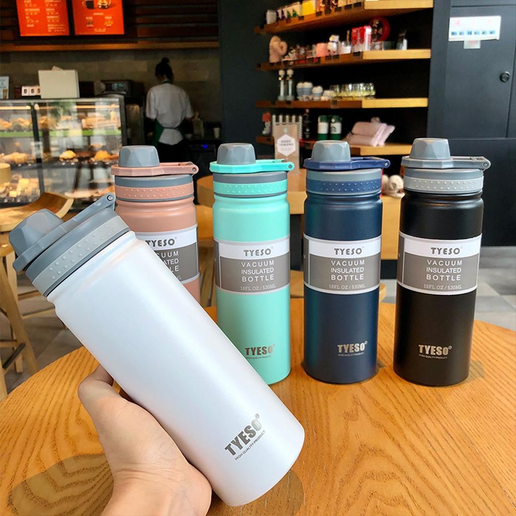 Bình giữ nhiệt TYESO 750ml có quai xách, inox 304 cao cấp, giữ nhiệt nóng - lạnh 8H