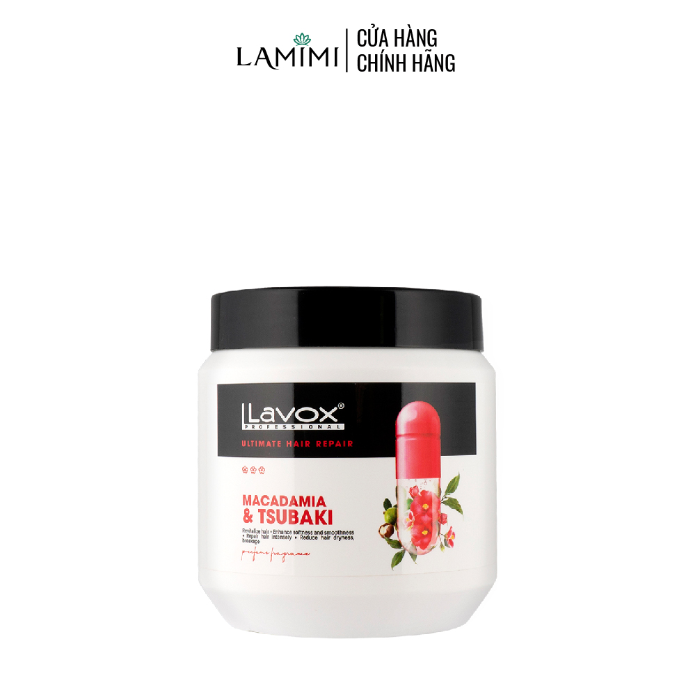 Hấp dầu Lavox Macadamia &amp; hoa trà đỏ Dưỡng Tóc
