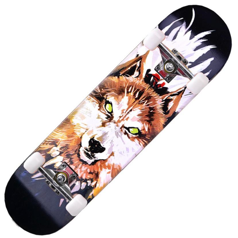 Ván Trượt Thể Thao Skateboard Mặt Nhám Cao Cấp (Khung hợp kim  + bánh cao su cao cấp)