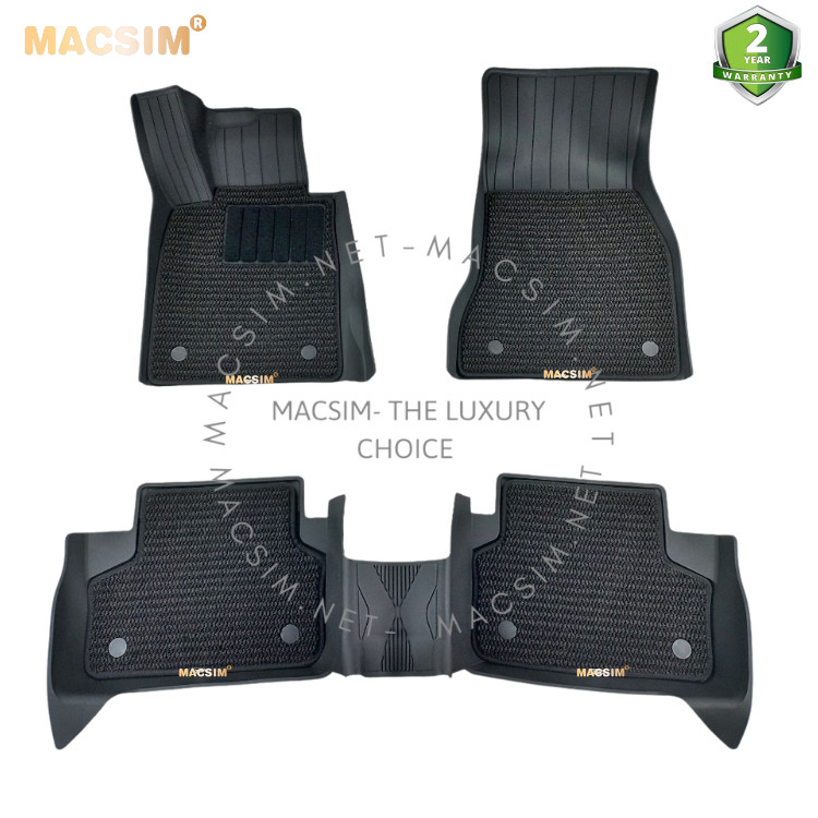 Thảm lót sàn xe ô tô 2 lớp cao cấp BMW 5 series 2016-2022 nhãn hiệu Macsim 3W - chất liệu nhựa TPE đúc khuôn cao cấp - màu đen