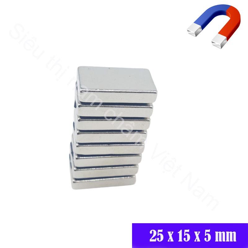 Nam châm vĩnh cửu 25x15x5mm, nam châm siêu từ tính lực hút mạnh