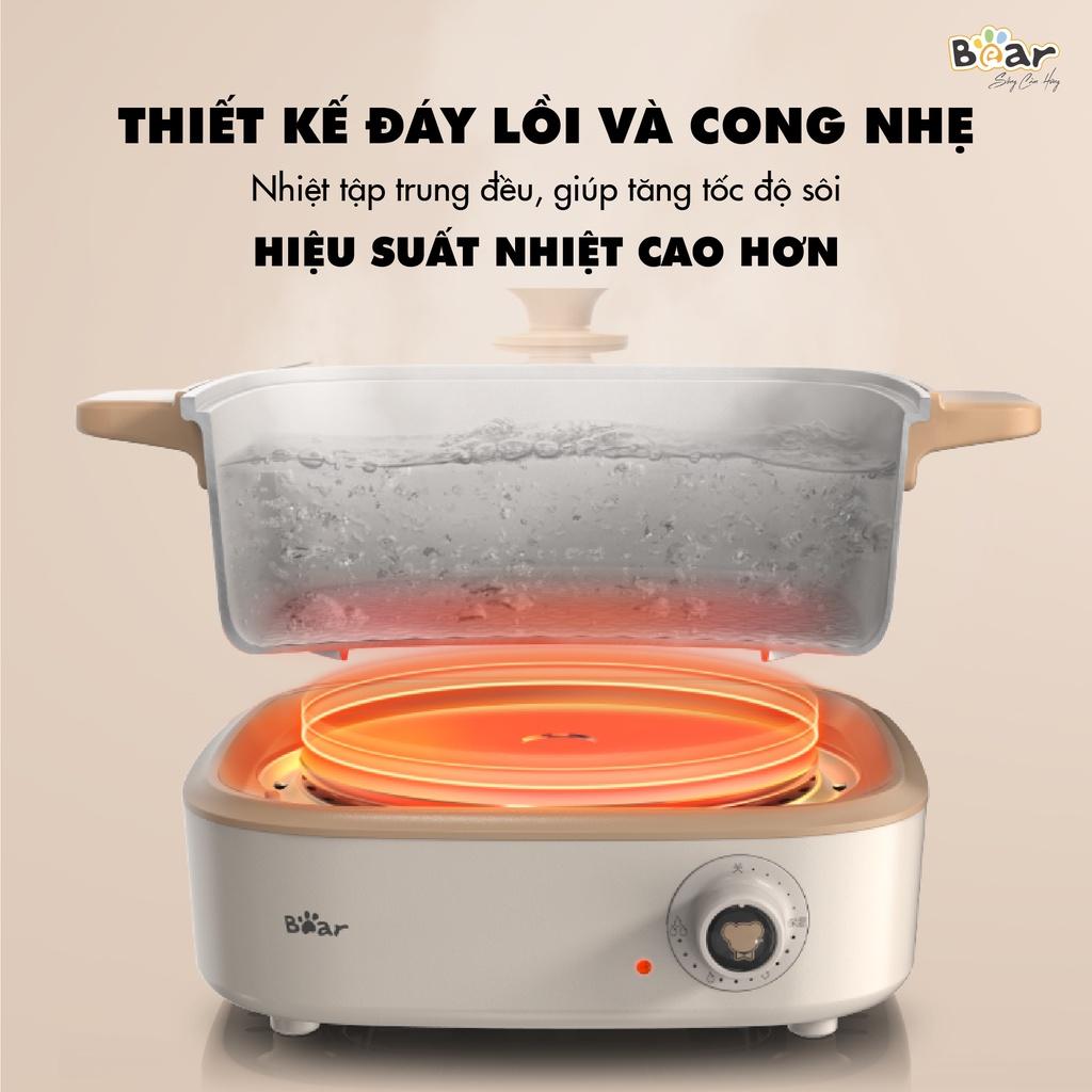 Nồi Lẩu Điện Đa Năng Bear 7 trong 1 Chống Dính Cao Cấp, Nấu Lẩu Thịt Nướng Tiết Kiệm Điện DHG-C40M1 - Hàng Chính Hãng Bảo hành 18 Tháng