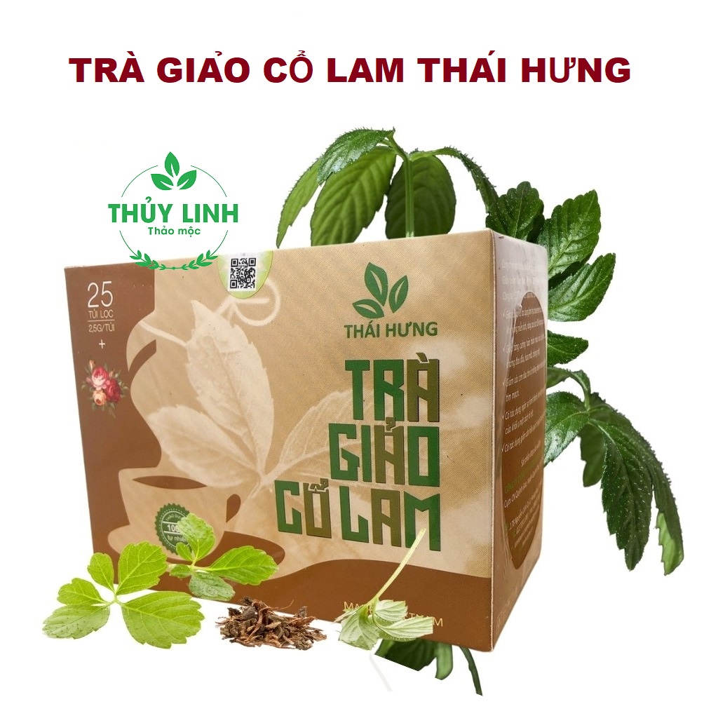 Combo 04 Hộp Trà thảo dược cao cấp Thái Hưng: GIẢO CỔ LAM (25 túi lọc 2,5g)
