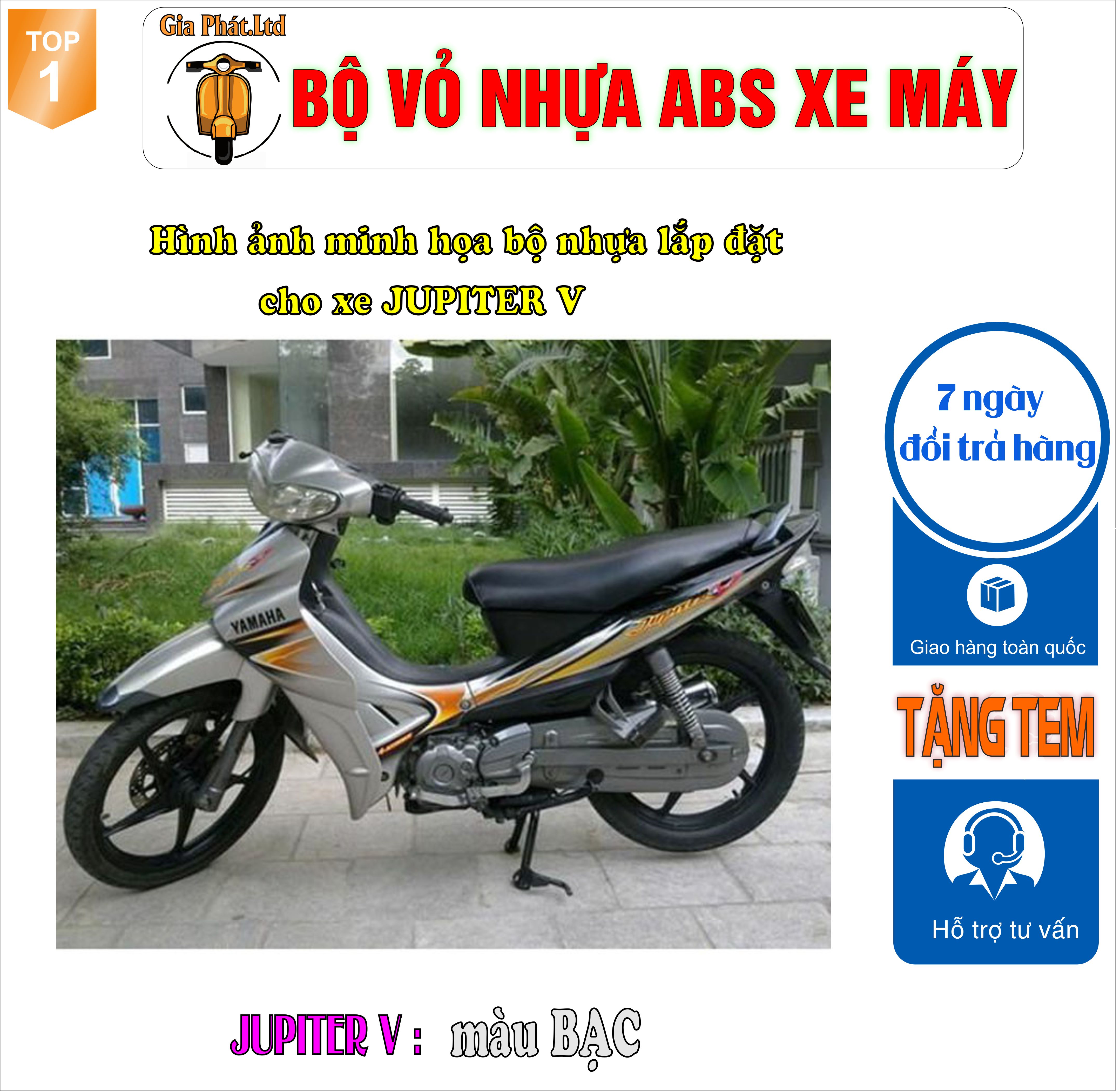 Bộ nhựa áo xe JUPITER V nhựa ABS cao cấp màu BẠC-TKB-1113