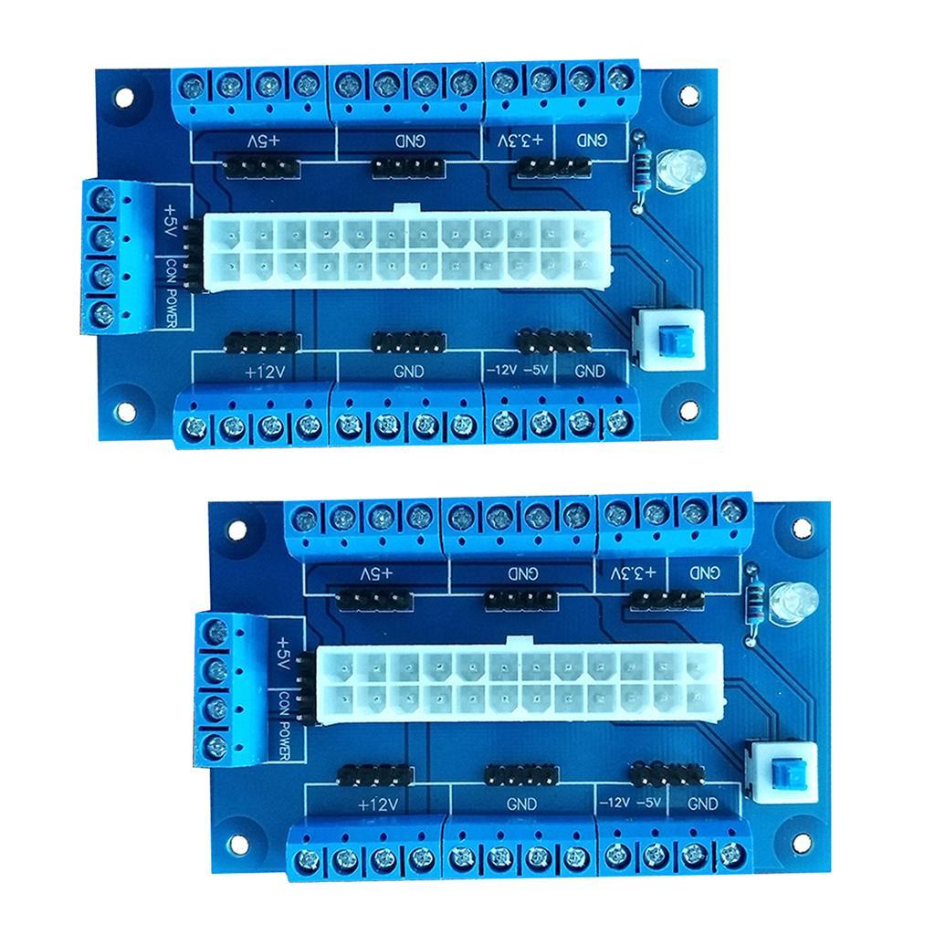 2x 24/20-pin ATX DC Power Supply Breakout Board