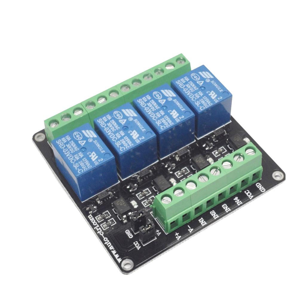 Professional DC3V 4-Channel Relay Module With Optocoupler Isolation