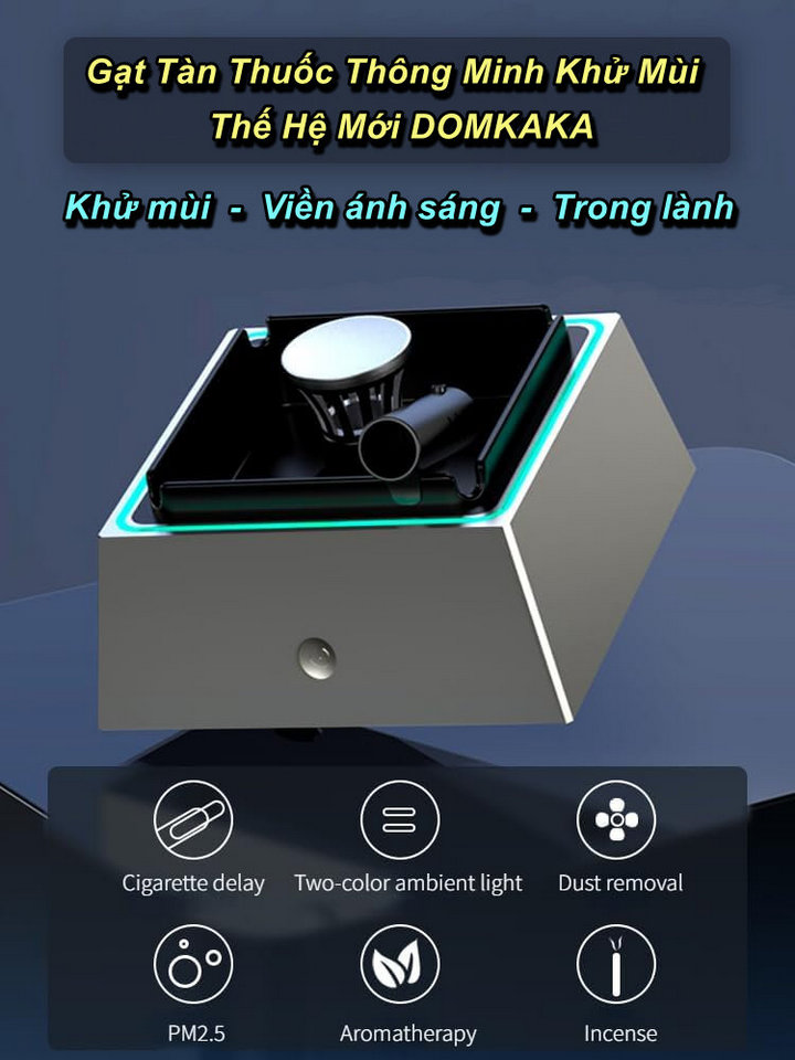 Gạt Tàn Thông Minh Ashtray Air Purifier Lọc Khử Mùi , Pin 1200mAh - Home and Garden