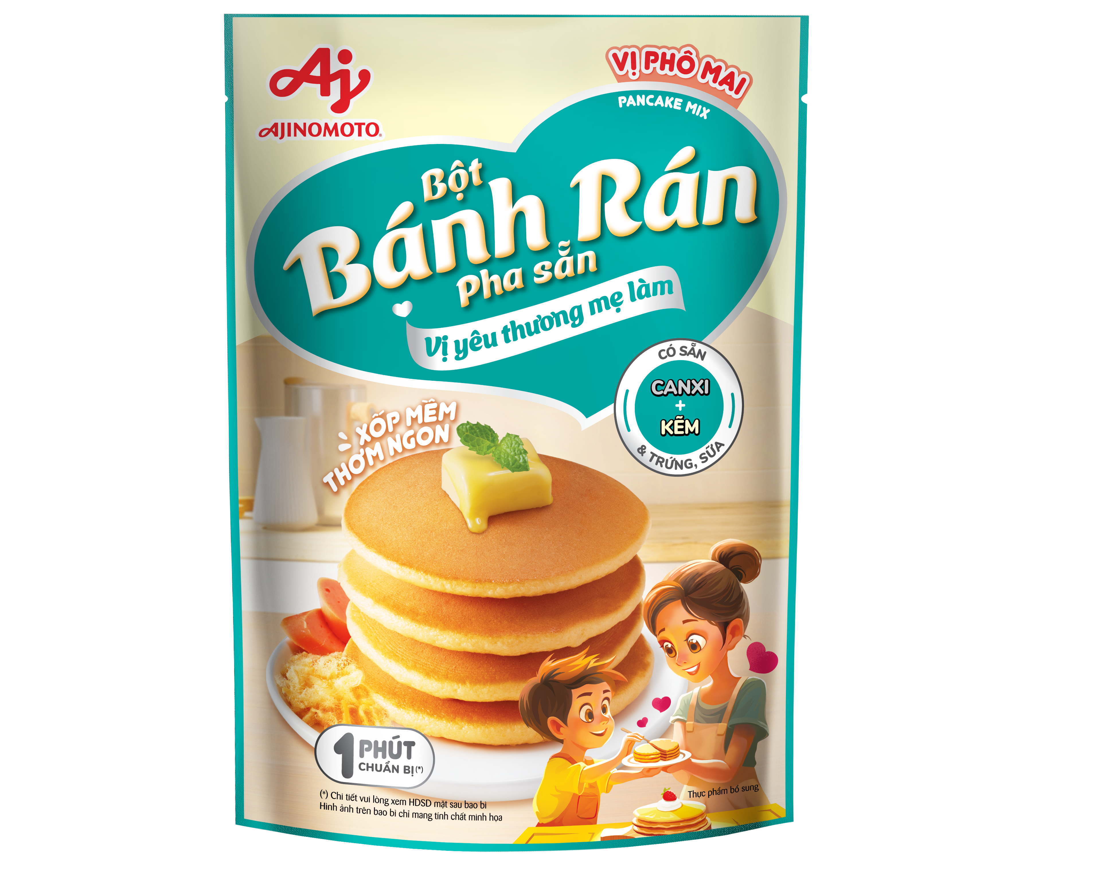 Lốc 2 gói Bột Bánh Rán Pha Sẳn Vị Phô Mai Ajinomoto (150g/Gói)