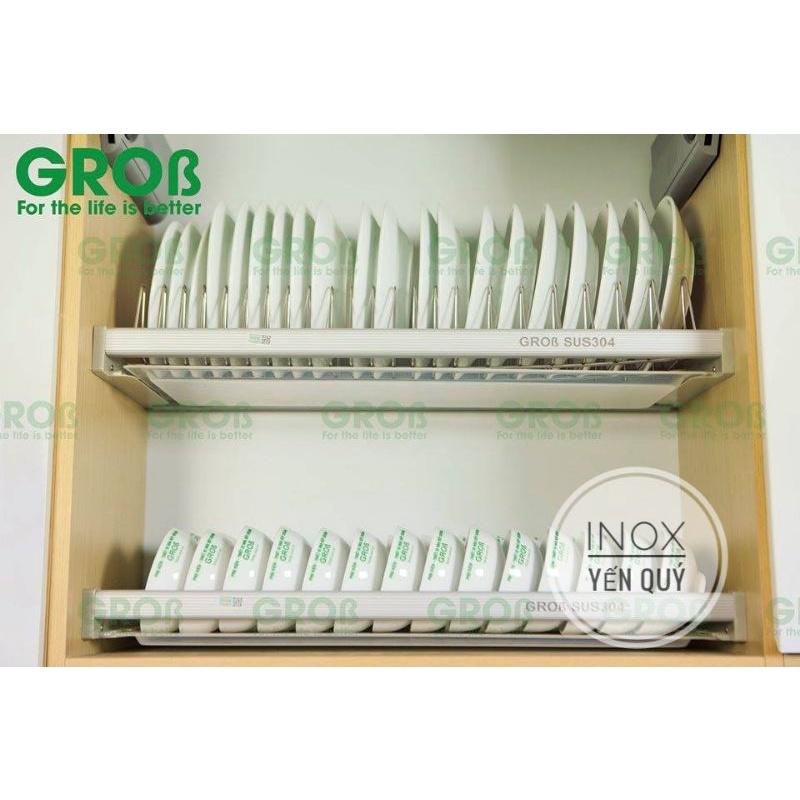 Inox304 G.ROB Giá bát đĩa cố định tủ trên khung nhôm