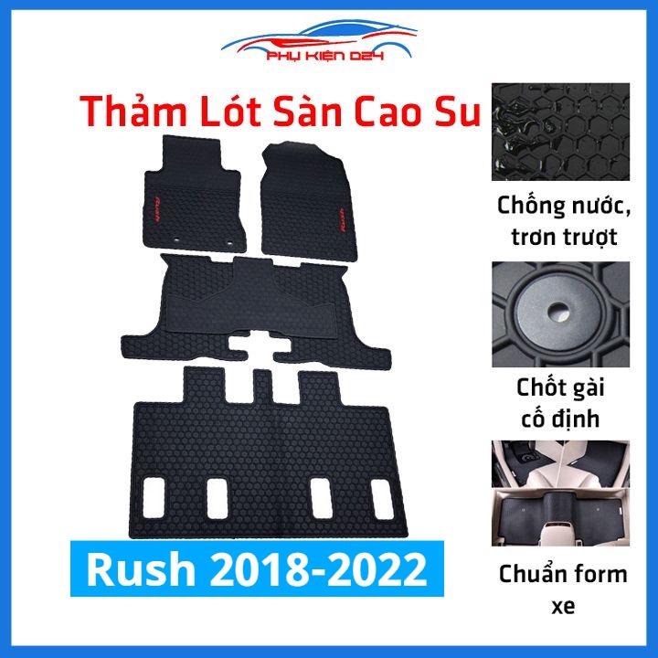 Lót sàn ô tô cao su Rush 3 Hàng Ghế 2018-2019-2020-2021-2022 không mùi chống trơn trượt