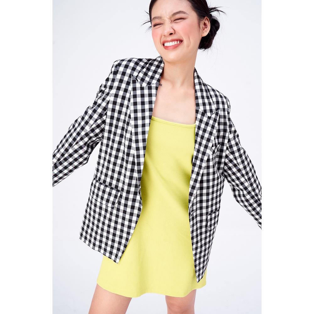 DOTTIE - Áo vest kẻ ô nữ đen T0457