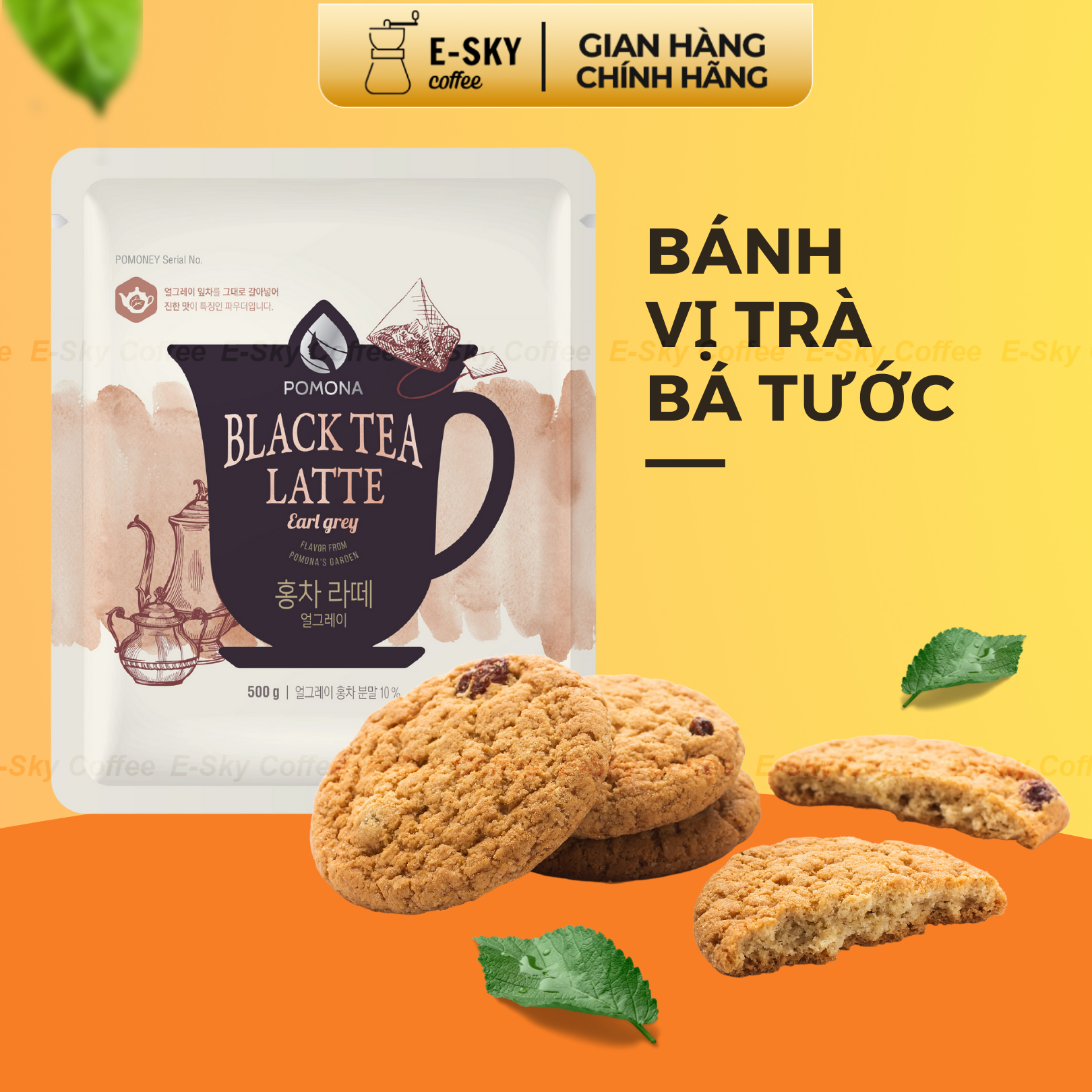 Bột Trà Bá Tước Pomona Earl Grey Tea Powder Nguyên Liệu Pha Chế Trà Sữa Milk Foam Hàn Quốc 500g