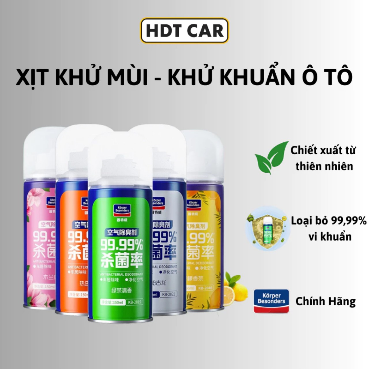 Chai xịt khử mùi khử khuẩn KC 99,98% nội thất điều hòa ô tô , phòng ngủ tự động hàng cao cấp