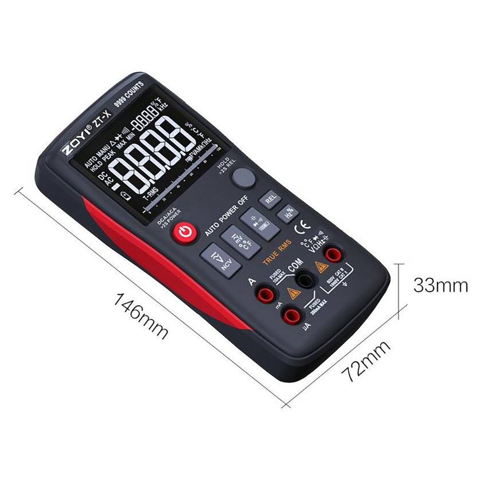 Đồng Hồ Đo Điện Vạn Năng Điện Tử Zoyi ZT-X, Đồng Hồ Đo Điện Đa Năng Cao Cấp Đo Điện Trở Cách Điện, Điện Áp AC DC, Kiểm Tra Tụ Điện, Dò Điện NVC, Đo Điện Dung, Nhiệt Độ- Hàng Chính Hãng