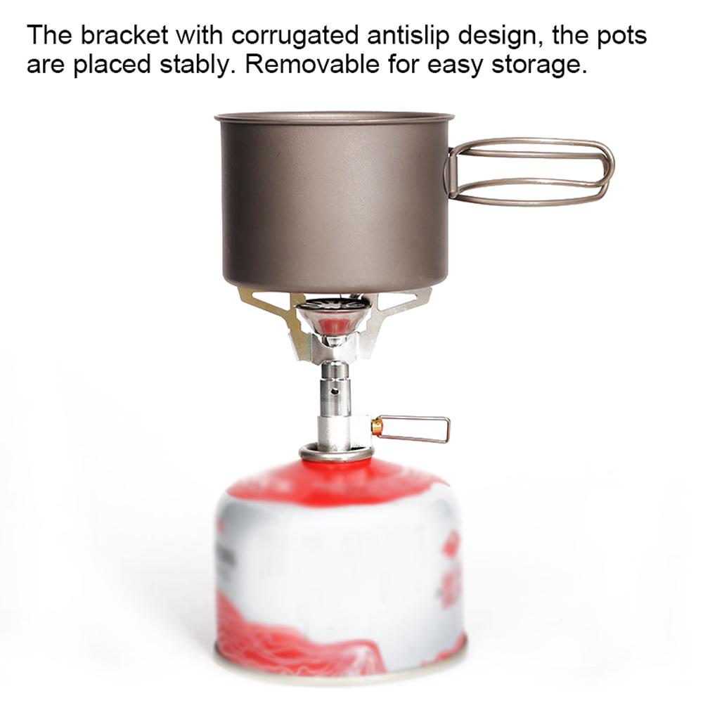 Mini Camping Stove Backpacking Gases Burner Stove with Removable Bracket for Outdoor Cooking Camping Picnic Backpacking Hiking