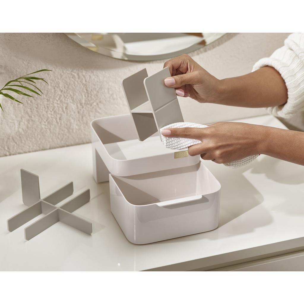 Joseph Joseph - Bộ hộp đựng mỹ phẩm & gương trang điểm Make Me Up Compact Mirror & Makeup Organiser Set