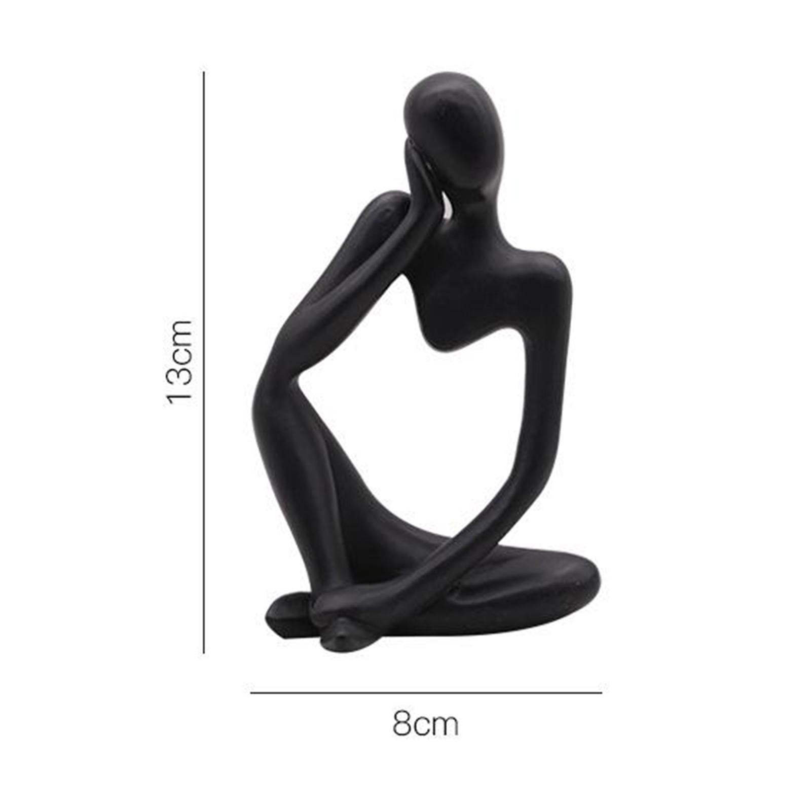 2Pcs Abstract Thinker Sculpture Resin Figurine Characters Statues Home Decor