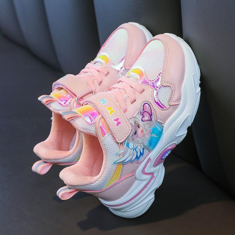 Giày Sneaker cho bé gái Giày hình Elsa Frozen đế mềm thời trang Hàn Quốc