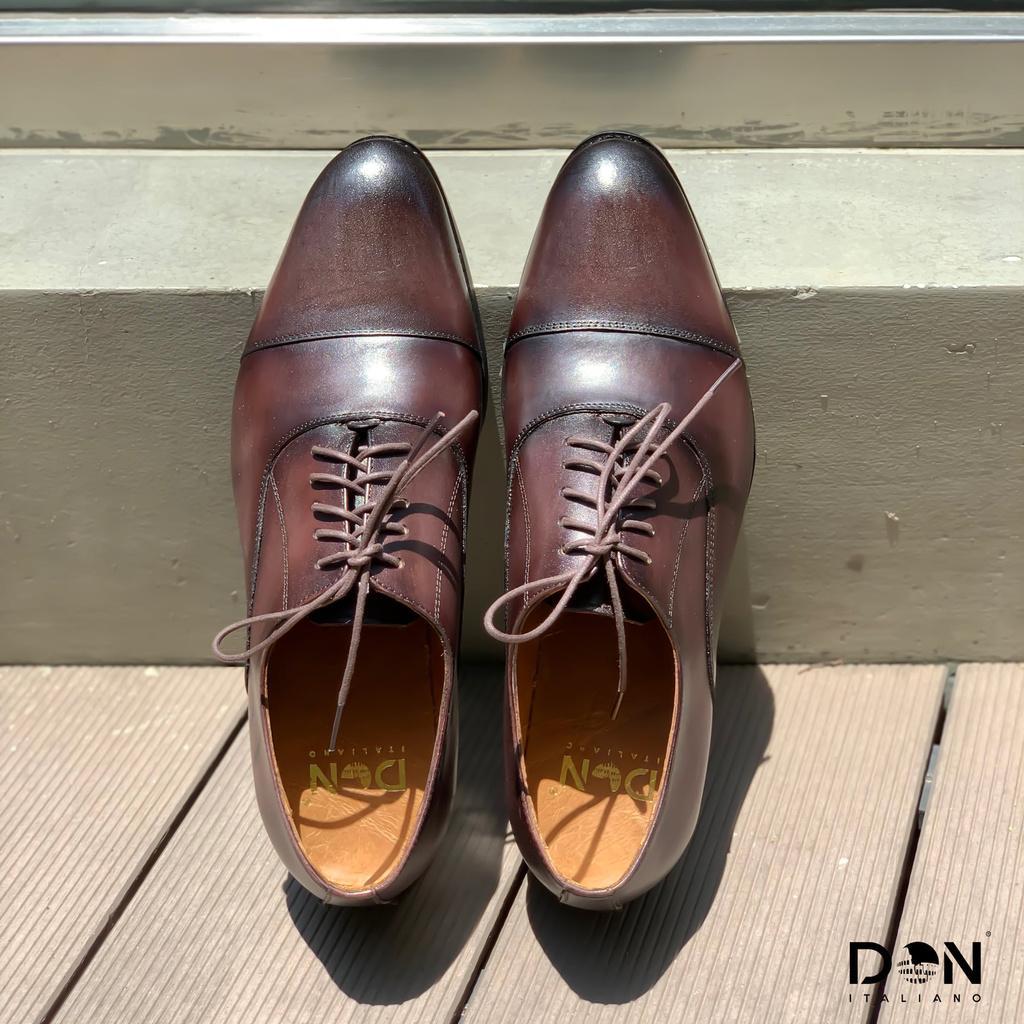 Giày Tây Nam Rome Oxford Classic Don Italiano Nâu Đậm