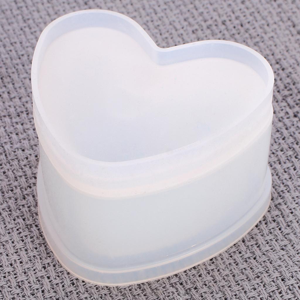 2x Clear Resin Molds Box DIY Square Jewelry Storage Trinket Box Craft Mould