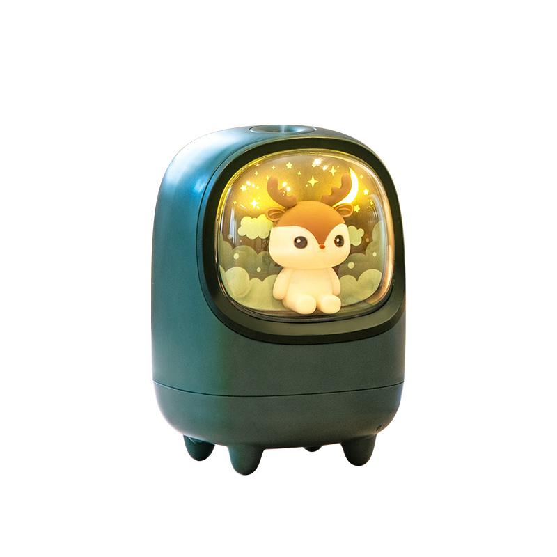 Máy Phun Sương Tạo Ẩm Không Khí USB Không Dây Siêu Âm Tinh Máy Khuếch Tán Tinh Dầu Hình Thú Dễ Thương Humidificador Với Bầu Không Khí Đèn Nhà