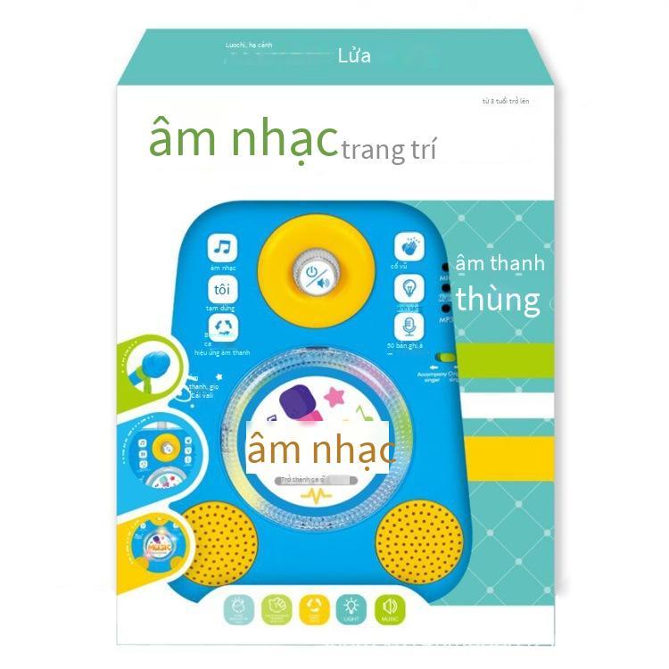 Micrô âm thanh màu xanh giá thấp nhất với 7 đèn bảng tương tác đa chức năng cho trẻ em đồ chơi micrô khuếch đại K hát