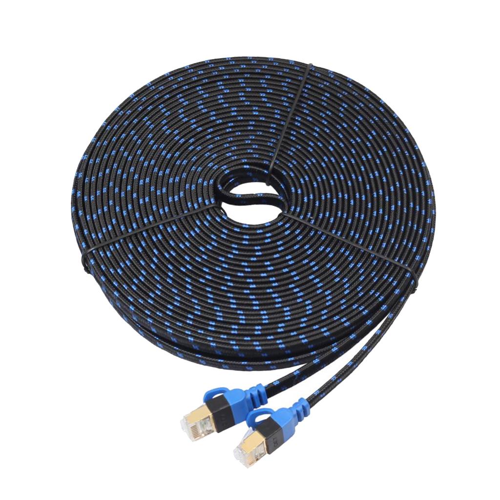 Cat7 Ethernet Cable 10 Gigabit Flat Patch Network LAN Cord For PC