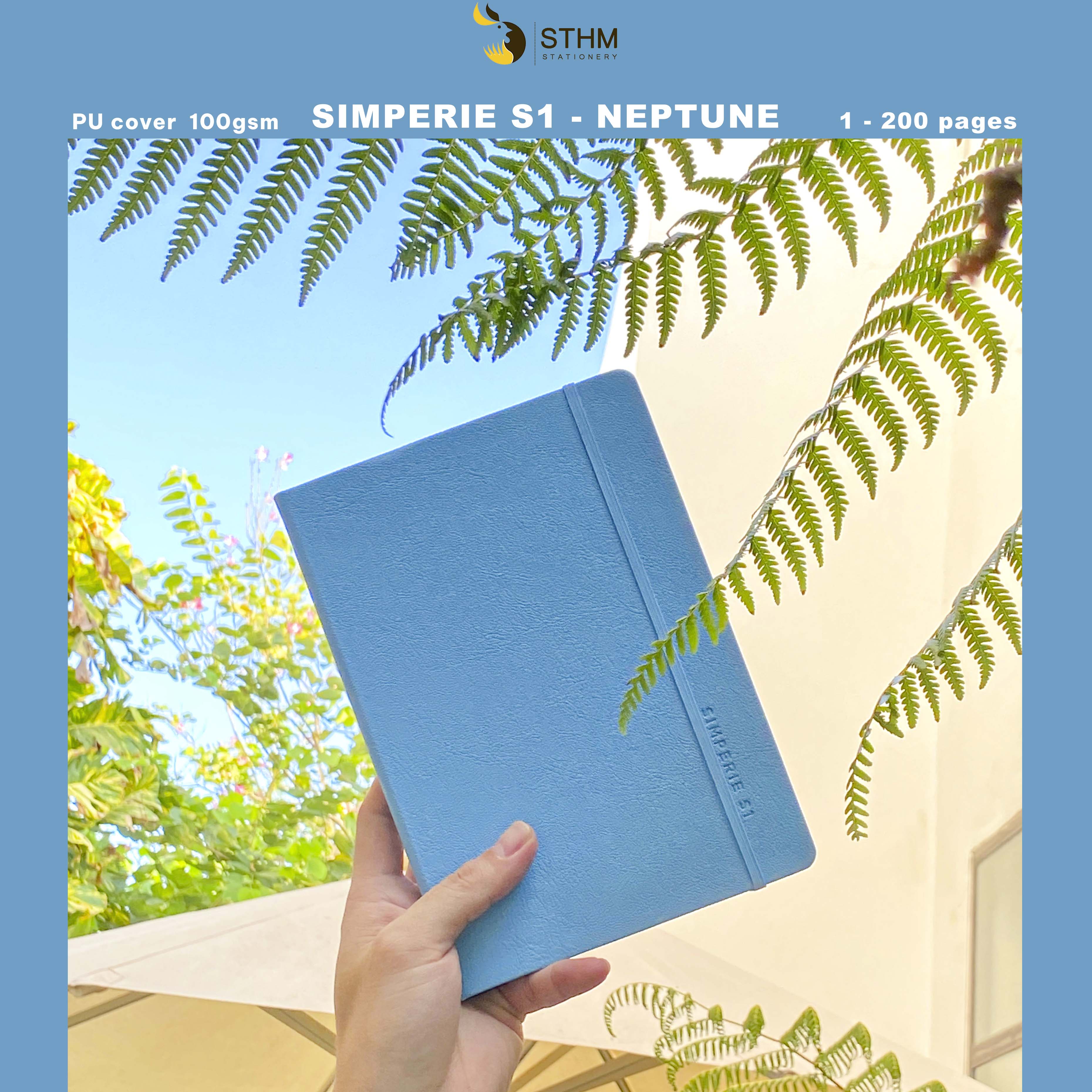 SIMPERIE S1 - Sổ tay bìa cứng da PU - 200 trang có đánh số -  Line và Dot - kem 100gsm - [STHM stationery]  - S1 - Neptune - Dot
