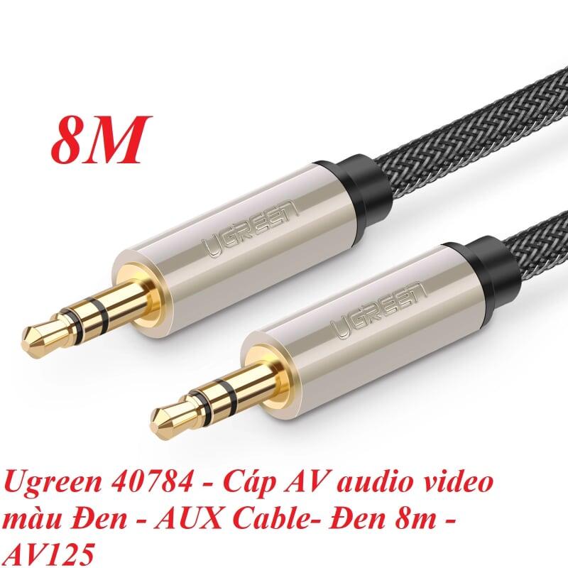 Ugreen UG40784AV125TK 8M màu Đen Cáp âm thanh 2 đầu 3.5mm dương đầu bọc kim loại cao cấp - HÀNG CHÍNH HÃNG