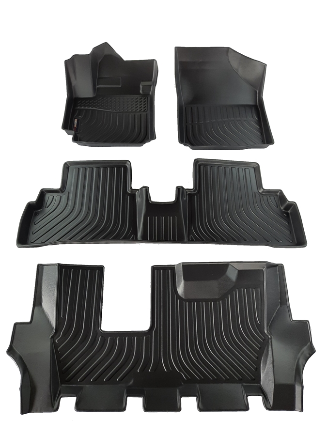 Thảm lót sàn xe ô tô Suzuki Ertiga 2018-2021 (3 hàng ghế) Nhãn hiệu Macsim chất liệu nhựa TPE cao cấp màu đen
