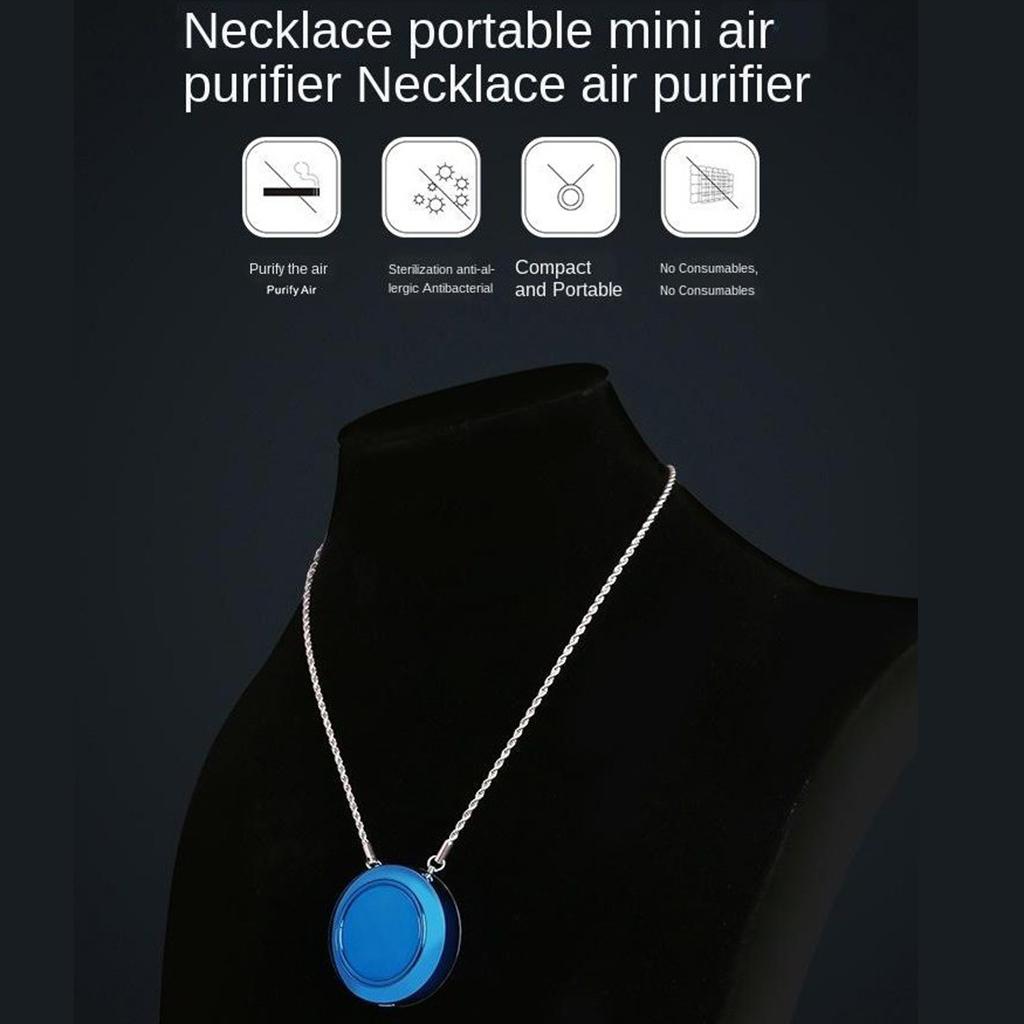 Wearable Necklace Air Purifier Portable Negative Ion Generator USB
