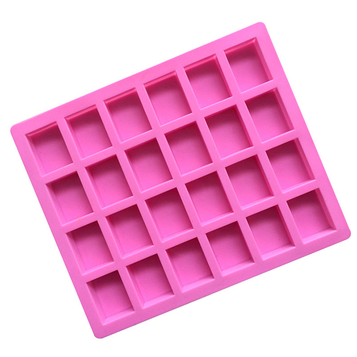 Khuôn Làm Bánh Socola Bằng Silicone Mềm Hình Chữ Nhật (24 Khoang) (24.5x20.5x1.5cm)