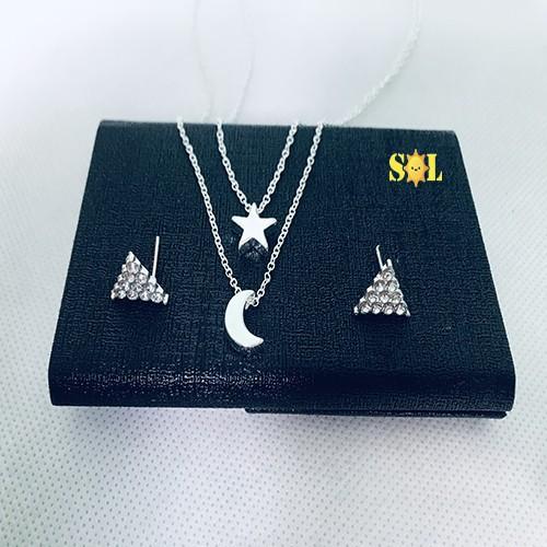 Dây chuyền + bông tai cực sang chảnh