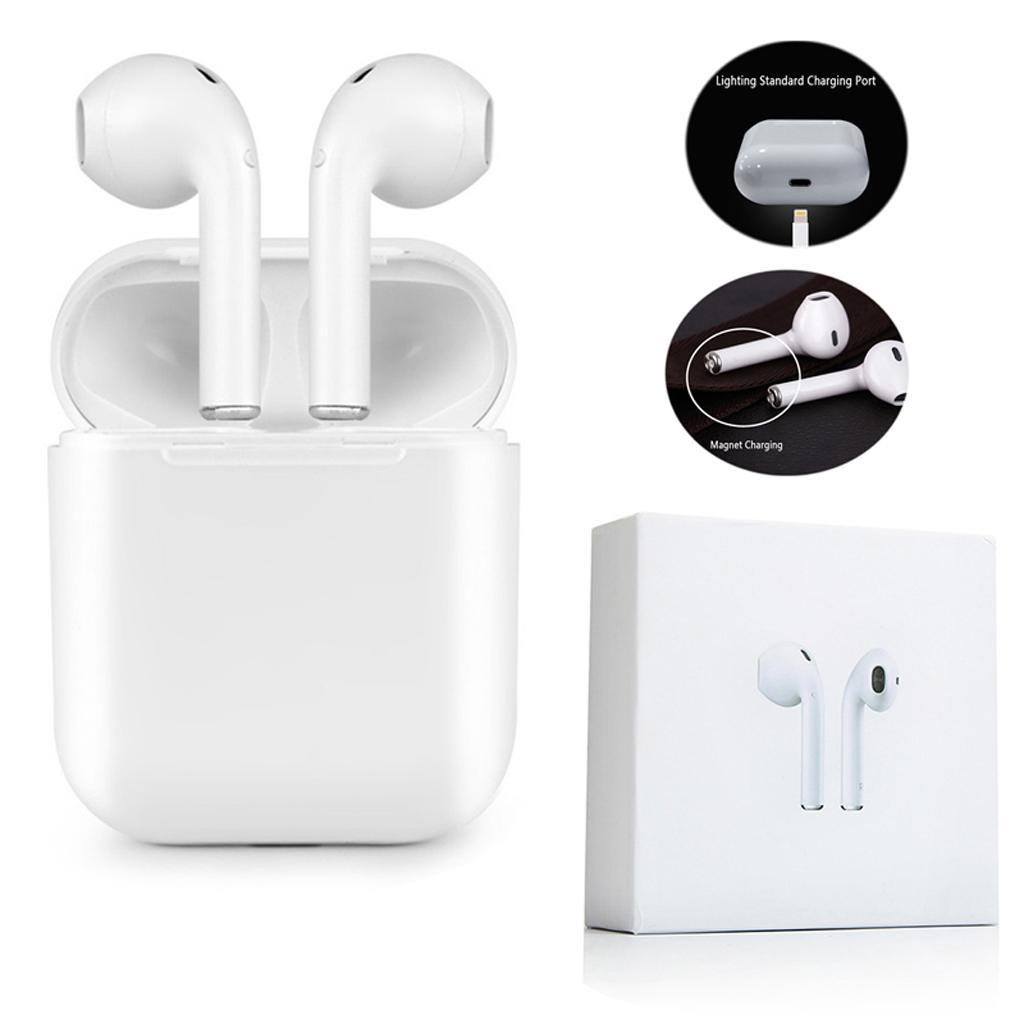 Handsfree Bluetooth Headphones Wireless Earphones Earbuds & Charger White