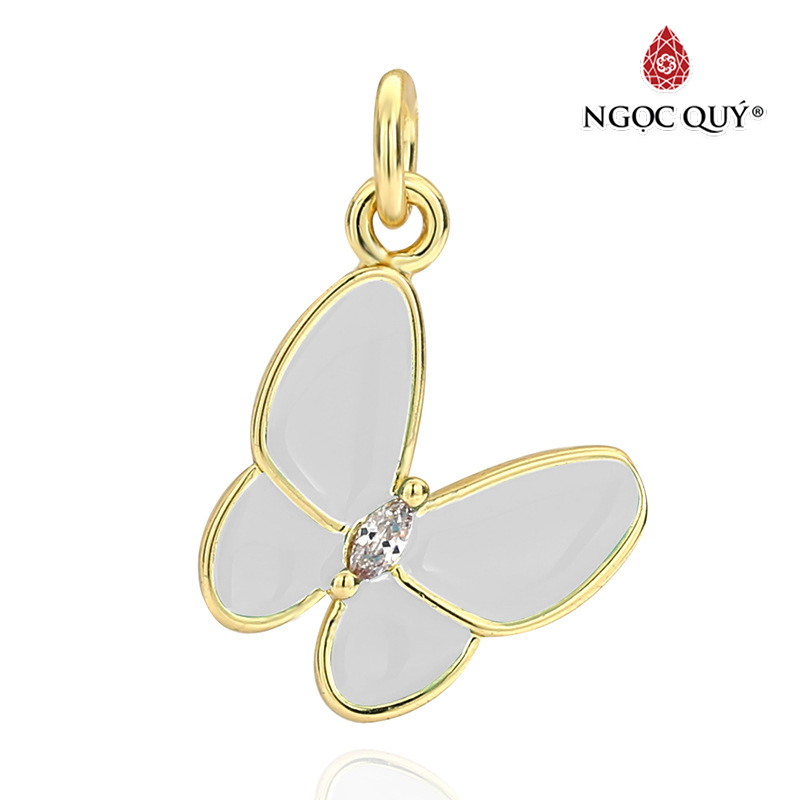 Charm treo hợp kim hình con bướm đính đá - Ngọc Quý Gemstones