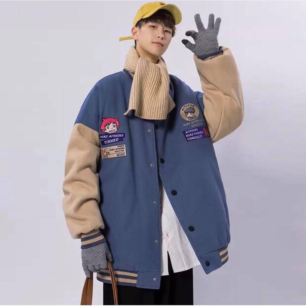 Áo khoác bomber thêu AITEEINS đứa trẻ unisex Kun shop