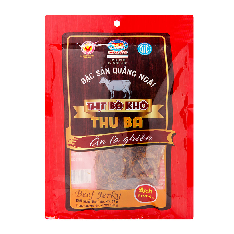 Combo 10 gói khô bò Quảng Ngãi , mỗi gói 100gr, ăn vặt