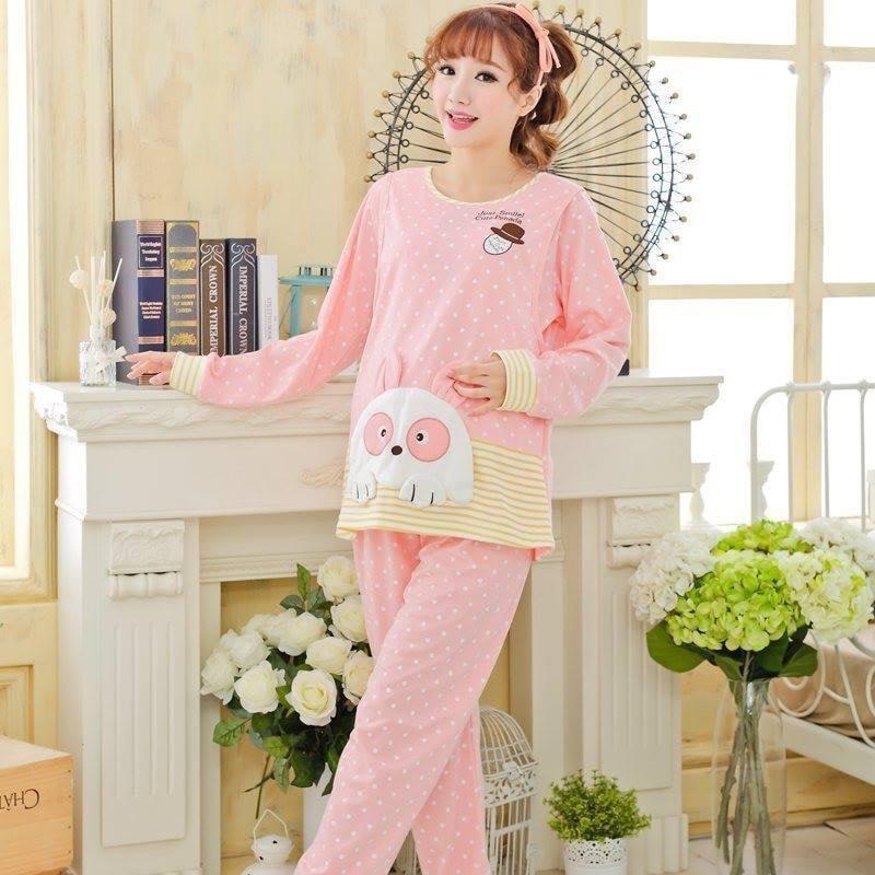 Bộ bầu  dài tay mặc nhà cho con bú