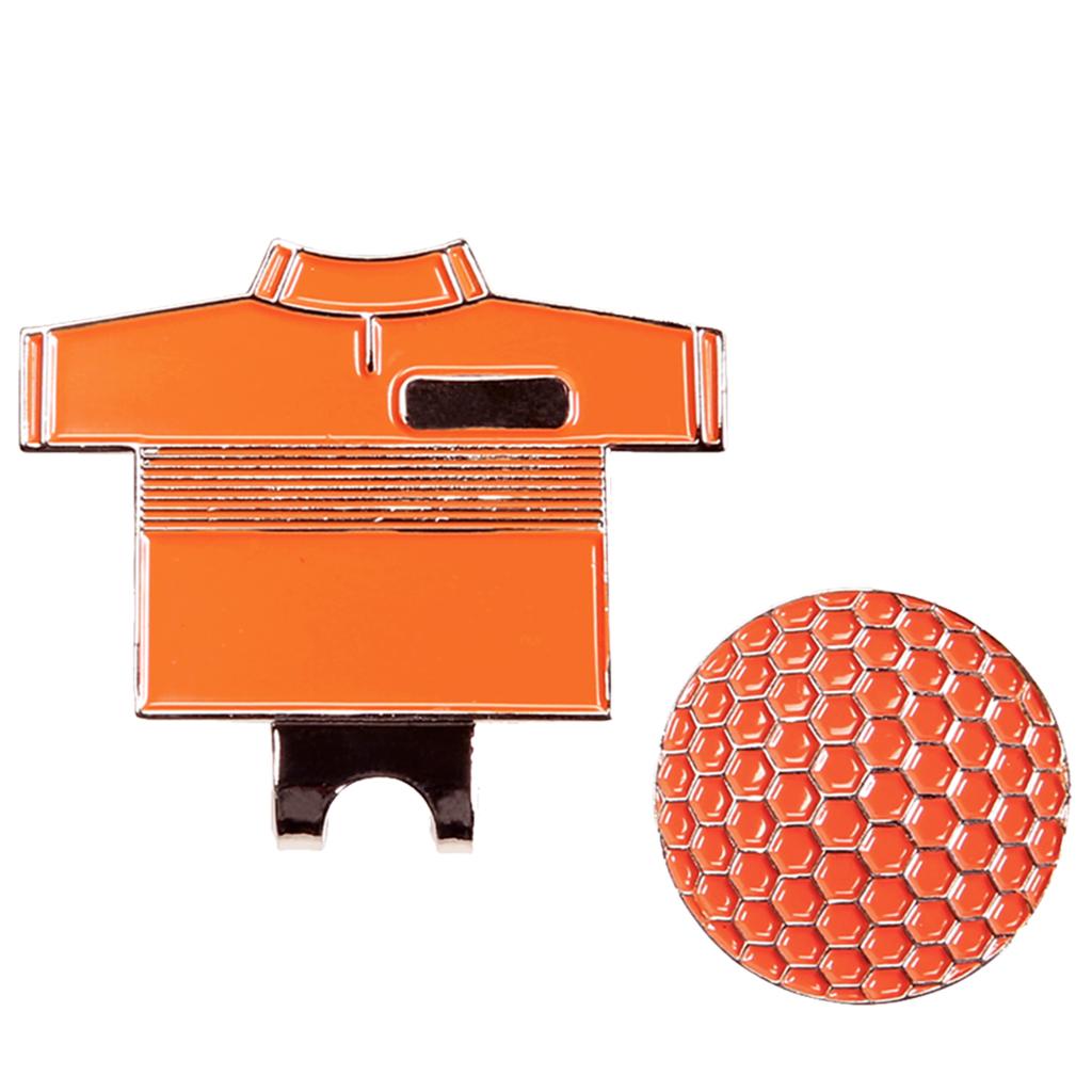 Golf Hat Clip with Detachable Magnetic Golf Ball Marker Shirt Design Orange